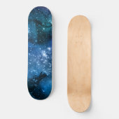 Galaxy Lovers Starry Space Blue Sky White Sparkles Skateboard (Voorkant)
