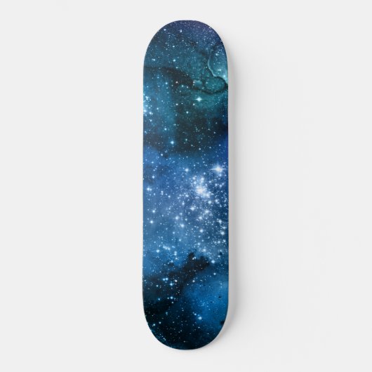 Galaxy Lovers Starry Space Blue Sky White Sparkles Skateboard (Voorkant)