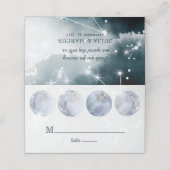 Galaxy Maan Blauw Goud Sterren Bruiloft (Buitenkant ongevouwen)