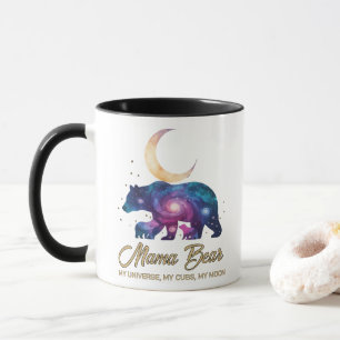 Galaxy Mama Beer & Welpen Maan Silhouet Mok