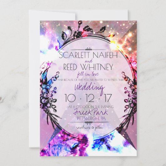 Galaxy Modern Space Hip Faire-part de mariage (Devant)