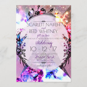 Galaxy Modern Space Hip Wedding Kaart