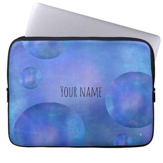 Galaxy Nebula Laptop Sleeve case Custom Name (Voorkant)