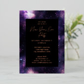 Galaxy nieuwjaarsfeest folie uitnodiging (Staand Voorkant)