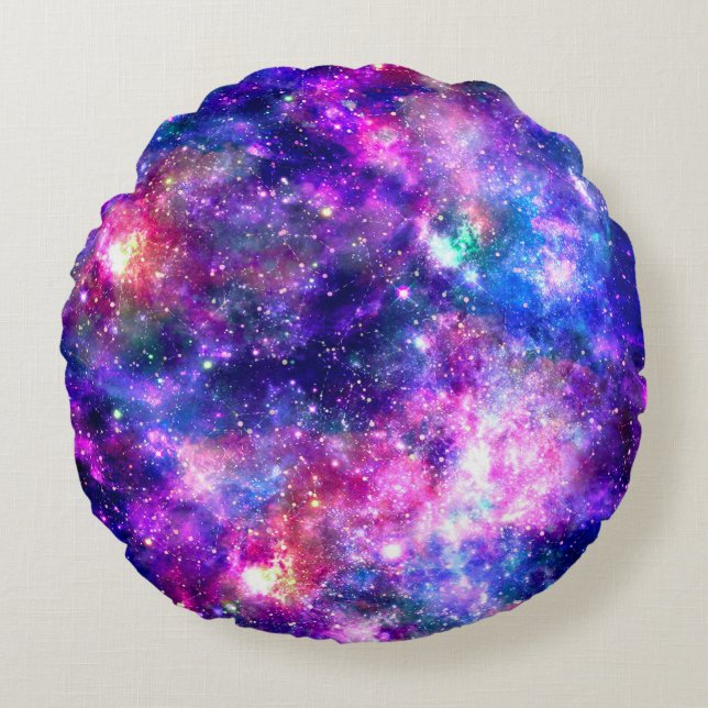 Galaxy Night Rond Kussen (Voorkant)