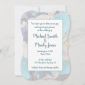 Galaxy Orchid Ivoor roos en blauwgroen bruiloft Kaart (Voorkant)