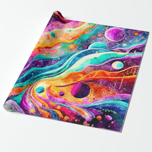 GALAXY | OUTER SPACE CADEAUPAPIER (Uitgerold)