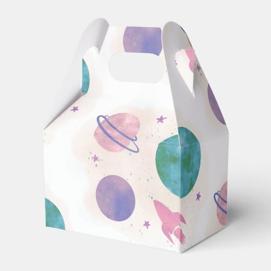Galaxy Outer Space Girly Bedankt voor de verjaarda Bedankdoosjes (Achterkant)