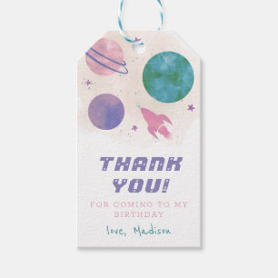 Galaxy Outer Space Planet Dank je meisje Cadeaulabel
