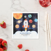 Galaxy Outer Space Planets Rocket Kids Verjaardag Servet (Insitu)