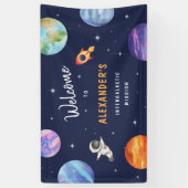 Galaxy Outer Space Verjaardag Waterverf Welkom Spandoek