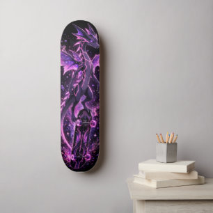Galaxy Paarse Draken Deck - Kosmisch Neon Beest Skateboard