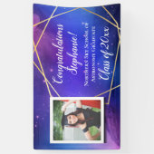 Galaxy Paarse foto Afstuderen Banner Sign (Verticaal)