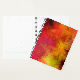 Galaxy Paint Splatter effect geel sinaasappel roze Planner