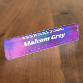 Galaxy Paint Splatter-effect Naambordje (Zijkant)