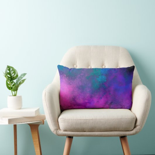 Galaxy Paint Splatter effect roze blauw groen Kussen (Stoel)