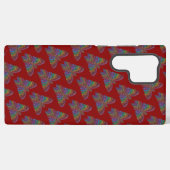 Galaxy Papillon Arc-en-ciel (rouge) - Coque Samsung (Verso Horizontal)