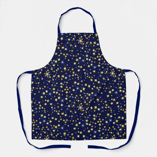 Galaxy Pattern Starry Navy Elegant Star Mooi Schort (Voorkant)