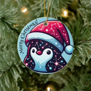 Galaxy Penguin   Ornement de Noël cosmique