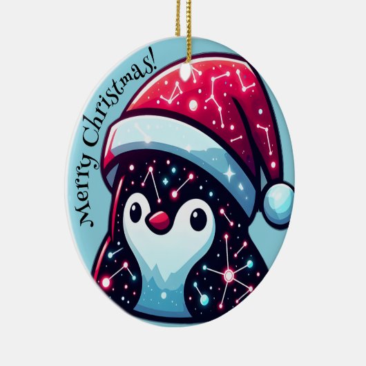 Galaxy Penguin | Ornement de Noël cosmique (Droite)
