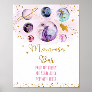 Galaxy Pink Gold Baby shower Mam-osa Bar Poster