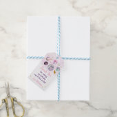 Galaxy Pink Gold Buitenspatie Birthday Cadeaulabel (Met Touw)