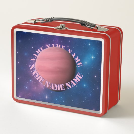 Galaxy Planet Lunch Box – Aangepaste naam Orbit (Voorkant)