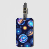 Galaxy Planets Black Sky Bagagelabel (Voorkant (verticaal))