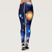 Galaxy Planets Black Sky Leggings (Achterkant)