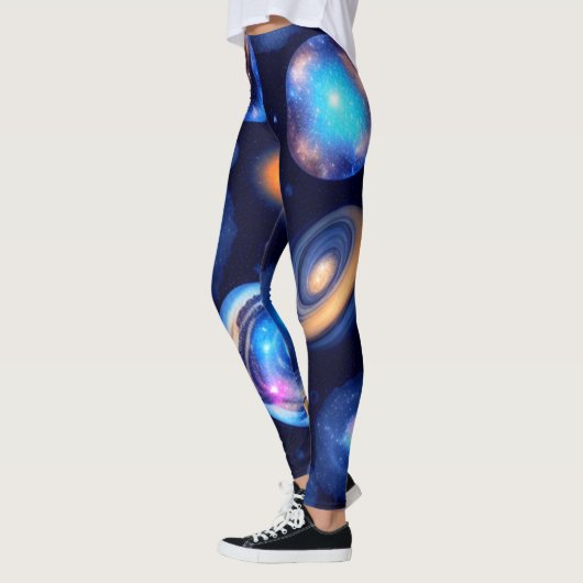 Galaxy Planets Black Sky Leggings (Links)