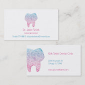 Galaxy Polygon Tooth Dentist Visitekaartjes (Voorkant / Achterkant)