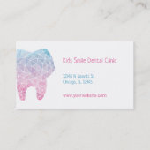 Galaxy Polygon Tooth Dentist Visitekaartjes (Achterkant)