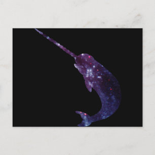 Galaxy Print Narwhal Briefkaart