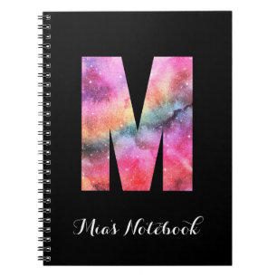 Galaxy Rainbow Letter M Notitieboek