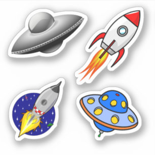 Galaxy Raket Schepen Ruimteschepen Scrapboek Sticker