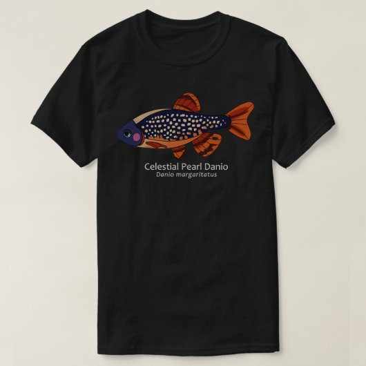 Galaxy Rasbora Celestial Pearl Danio met Text Cla T-shirt (Design voorkant)