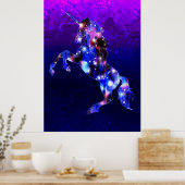 Galaxy roze, mooi eenhoorndun afbeelding poster (Keuken)