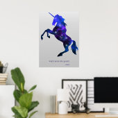 Galaxy roze, mooi eenhoorndun afbeelding poster (Thuiskantoor)