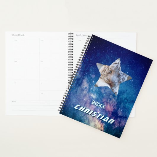 Galaxy ruimte draak foto naam 2026 planner (Display)