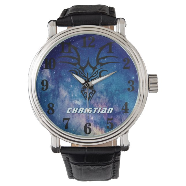 Galaxy ruimte draak naam horloge (Voorkant)