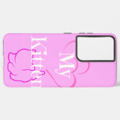 Galaxy Samsung S21 ultra coque rose chaton coque (Côté gauche)