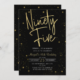 Galaxy Script Zwart en Goud 95e Verjaardagsfeestje Kaart