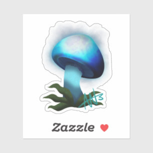 Galaxy Shiitake Gloeiend Licht Blauw Paddestoel Cu Sticker