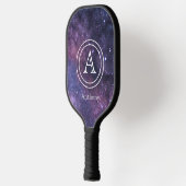 Galaxy Sky Elegant Navy Blue Monogram aangepast Pickleball Paddle (Links)