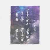 Galaxy Sky Scripting Bijbelversie Fleece Deken (Voorkant)