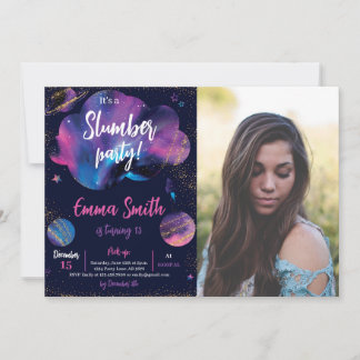 Galaxy Slumber Party Zwart Foto Kaart