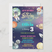 Galaxy Space Astronaut Planets Verjaardagsfeestje Kaart (Voorkant)