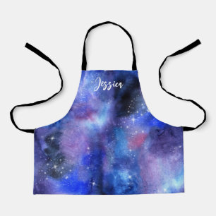 Galaxy Space Blue Aangepaste naam Kinder Schort