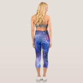 Galaxy Space Blue Purple Capri Yoga Leggings (Verso)