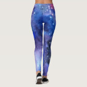 Galaxy Space Blue Purple Yoga Leggings (Dos)